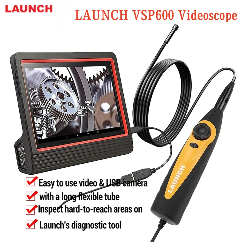 

LAUNCH VSP600 Videoscope Camera Endoscope Car Inspection Mirror Flexible IP67 Waterproof 6LED Adjustable for X431 V/PRO3S+/PAD V