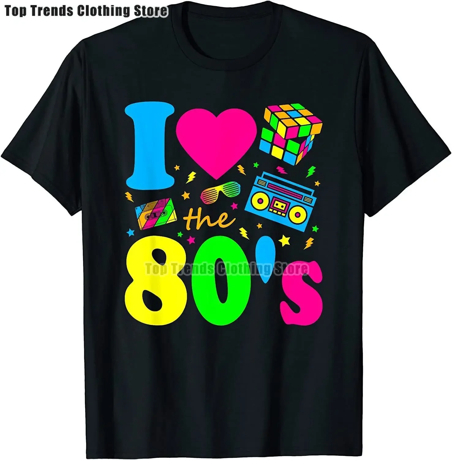 أنا أحب 80s تي شيرت للنساء حفلة مضحكة خمر عيد ميلاد تي شيرت أفضل هدية بلايز وتيز عادية #3