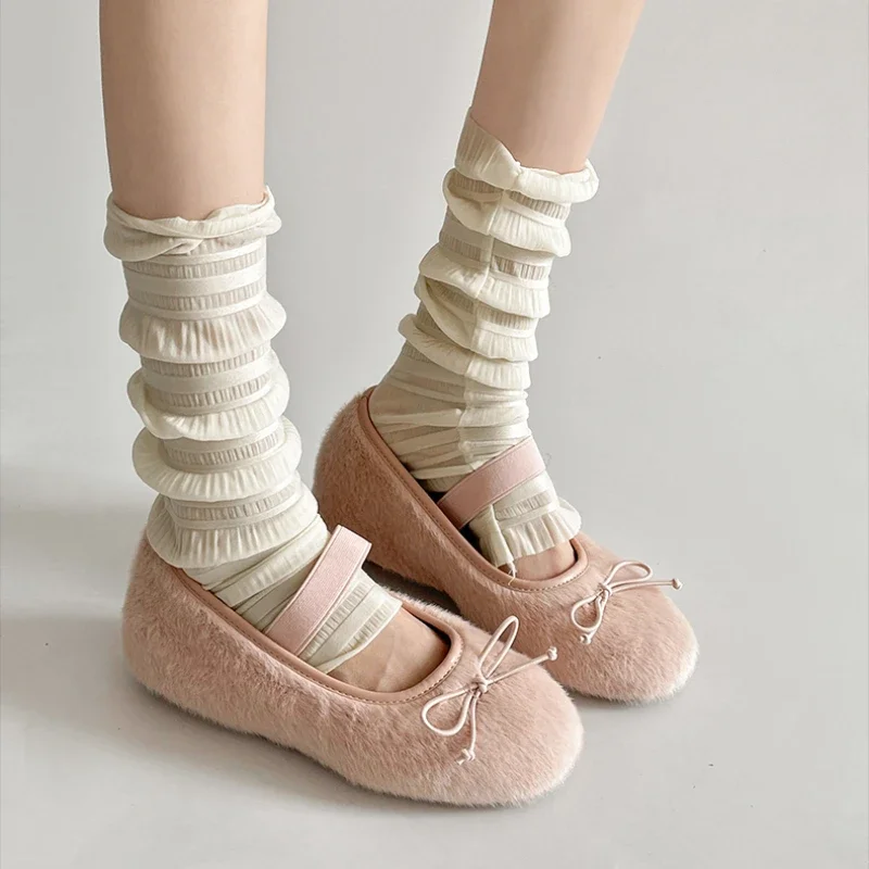 2024 New Autumn Comfortable Ballet Style Flat Shallow Mouth Single Shoes Women with Skirt Soft Bottom Mary Jane Shoes