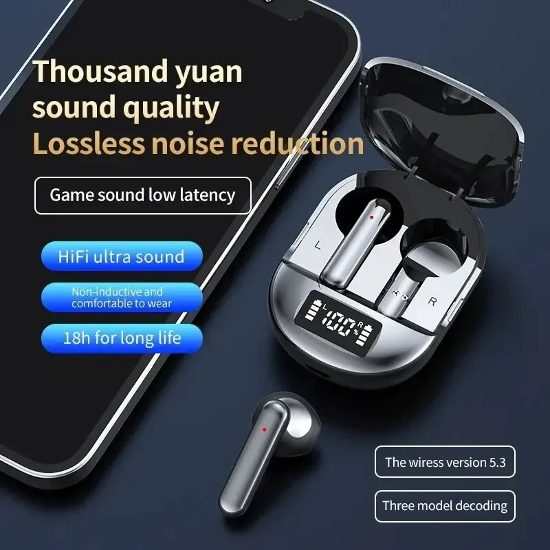 Wireless Bluetooth Earphones Digital Display Low Latency Stereo in-ear Headphones Entertainment Gaming Sports Headset for Xiaomi