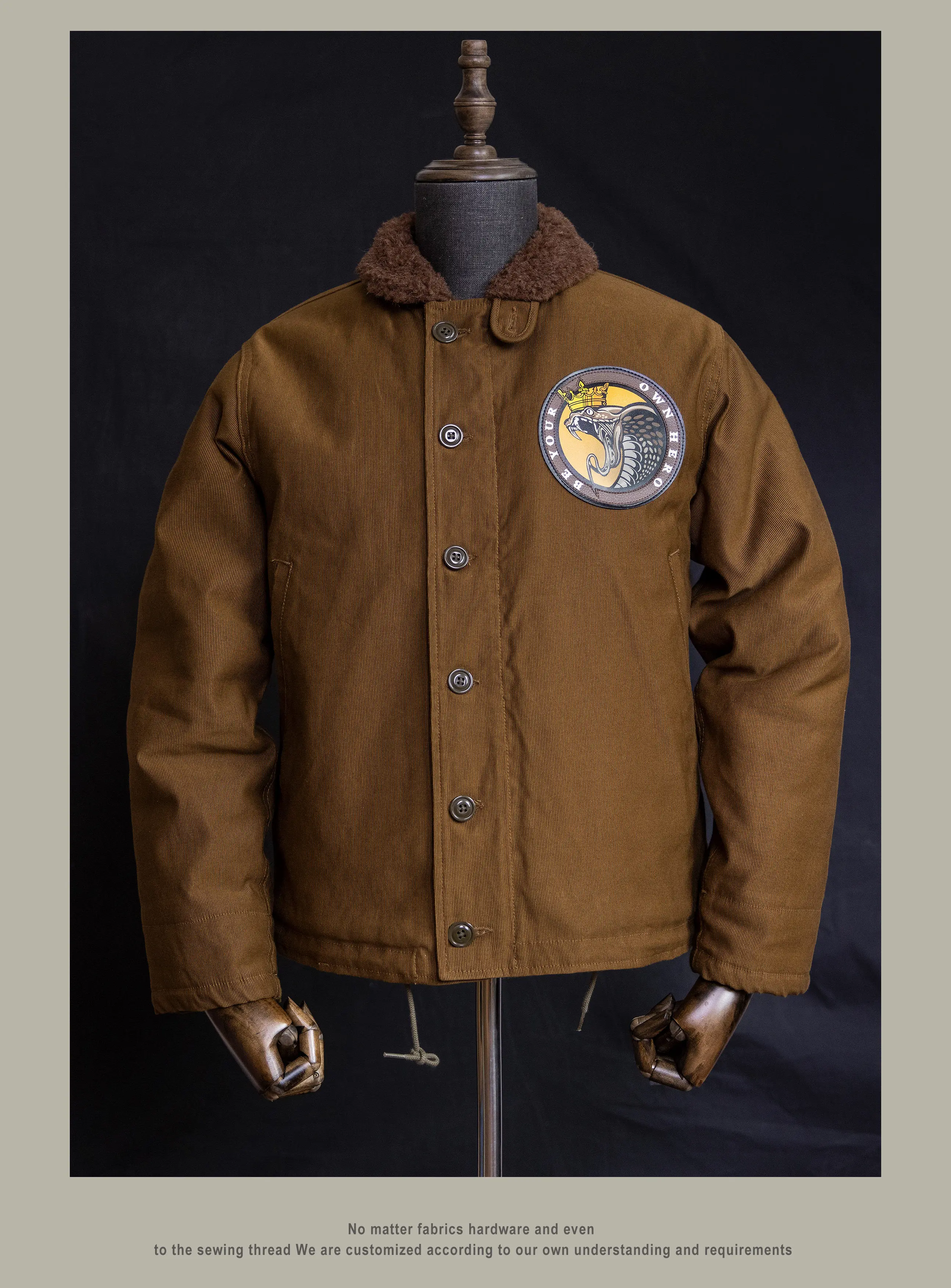 Red Tornado N-1 Deck Jacket Men US Navy Military Coat Loose Fit Thick Wool Lined Vintage Workwear Autumn Winter Outerwear