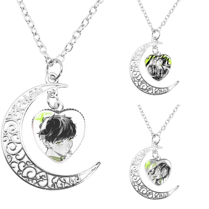 The Guy She Was Interested in Wasn't A Guy At All 20mm Moon Necklace Mitsuki and Aya Heart Accessories Necklace Fans