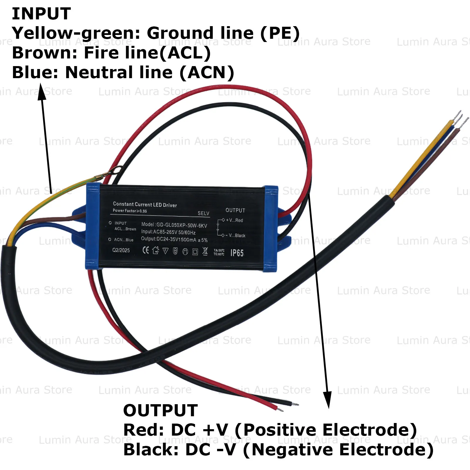 Image 4: 50W étanche IP65 1500mA DC24-35V LED Stable courant Constant alimentation pilote SELV projecteurs LED transformateur d'éclairage
