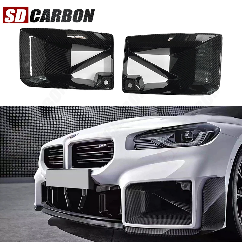 

For BMW M2 G87 2022+ Carbon Fiber tuyere Front Bumper Air Vent Cover Trim Foglamp Mesh Grill MP Style Car Accessories