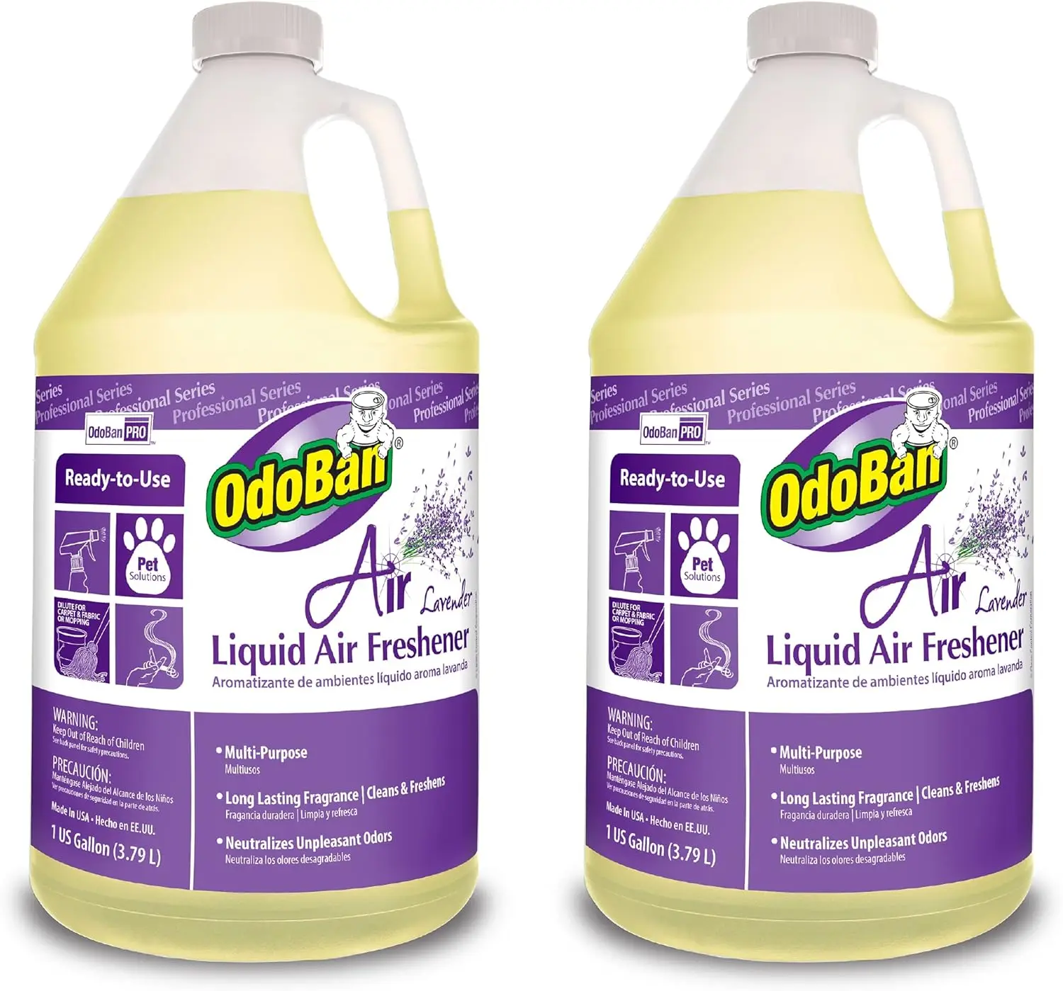 

Professional Series Ready-to-Use Air Lavender Liquid Air Freshener, Made in the USA, Lavender Scent, 2-Pack, 1 Gallon Each