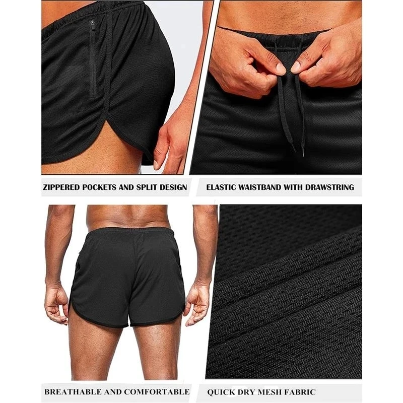 Men\'s Running Shorts Summer Gym Fitness Jogging Clothing Beach Bottoms Workout Training Male Short Pant Football Sport Shorts