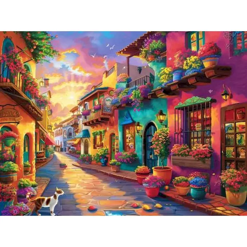 

CHENISTORY Diamond Painting Full Square Drill Landscape Beaded Embroidery Diamond Mosaic Town Cross Stitch Kit Home Decoration