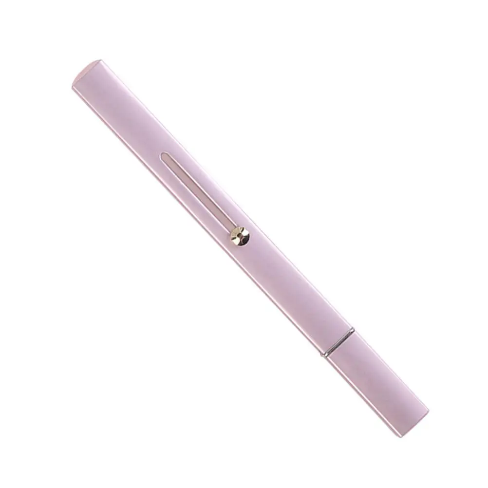 1pc Double-Headed Dual-Purpose Makeup Brush Retractable Pink Portable Multi-Function Lip Gloss Applicator Aluminum Handle For