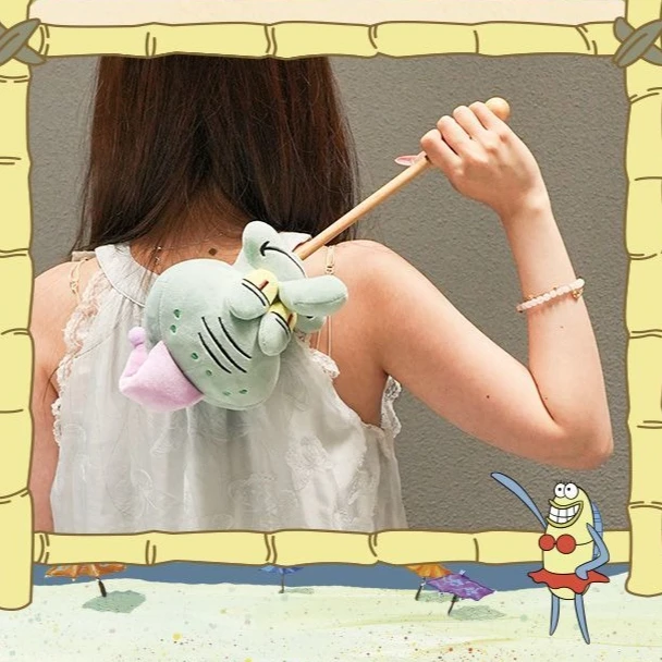 Kawaii Potdemiel Licensed SpongeBob Squidward Massage Hammer Manual Back Knocker Muscle Relax Tool Collectible Decor Gift