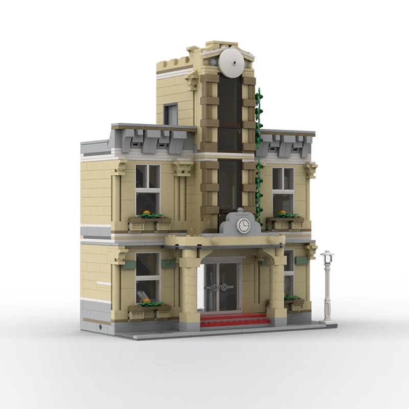 مدينة شارع عرض نموذج MOC قوالب بناء القطار المحطة الرئيسية وحدات التكنولوجيا الهدايا عطلة تجميع ألعاب أطفال البدلة