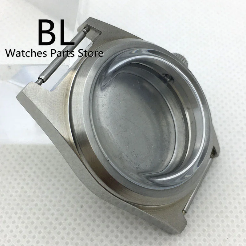 BL New Domed Crystal Watch Case 38mm Coated Glass Flat Sapphire Glass Fit NH35 NH36 ETA2824 PT5000 ST2130 Movement Silver