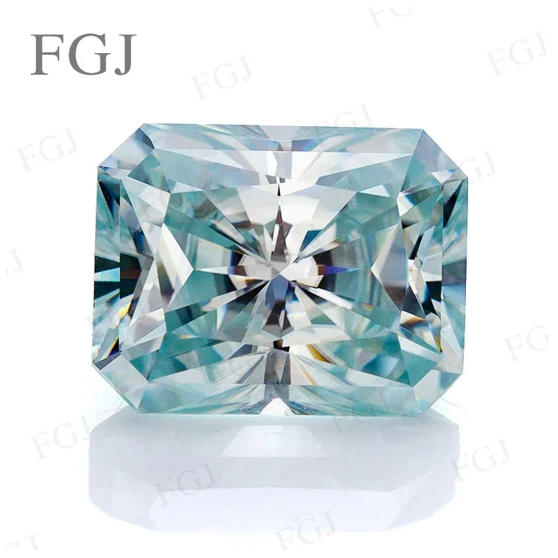 

Moissanite Stone VVS1 With GRA Radiant Shape Loose Gemstone Diamond Aqua Blue for Engagement Jewelry Making DIY Materials