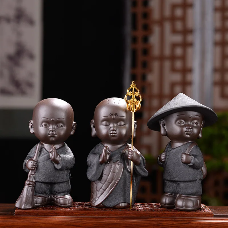 Ceramic Little Monk Tea Pet Ornament Premium Purple Clay Nurturable Personality Fun Cute Tea Ceremony Tea Play Tea Set