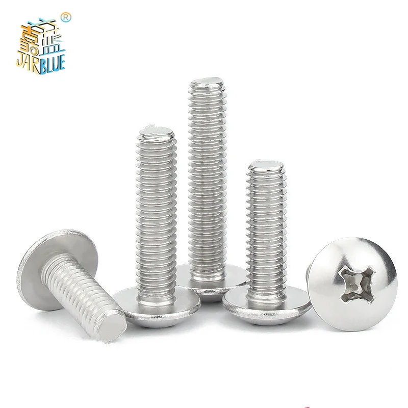 10pcs/lot Cross Recessed Truss Head Machine Screws M3 M4 M5 M6 M8 Mushroom Big Flat Head 304 Stainless Steel Philips