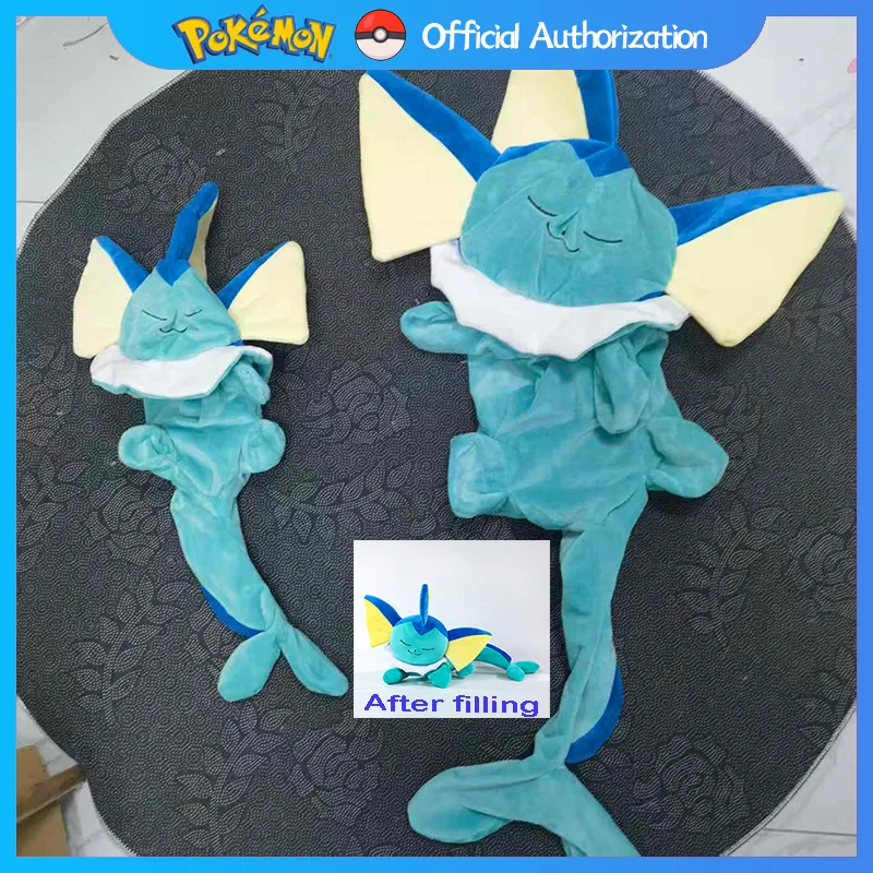 Vaporeon Półproduktowa Skorupa Bez Wypełnienia Skóra Pluszowa Zabawka 50CM-120CM Pokemon Kreskówka Eevee Miękka Wypchana Lalka Anime Prezent na Festiwal