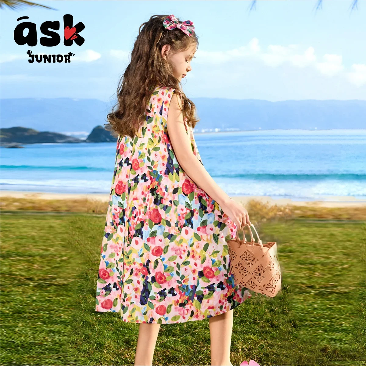 فستان صيفي بدون أكمام مطبوع عليه زهور للفتيات الصغيرات #3