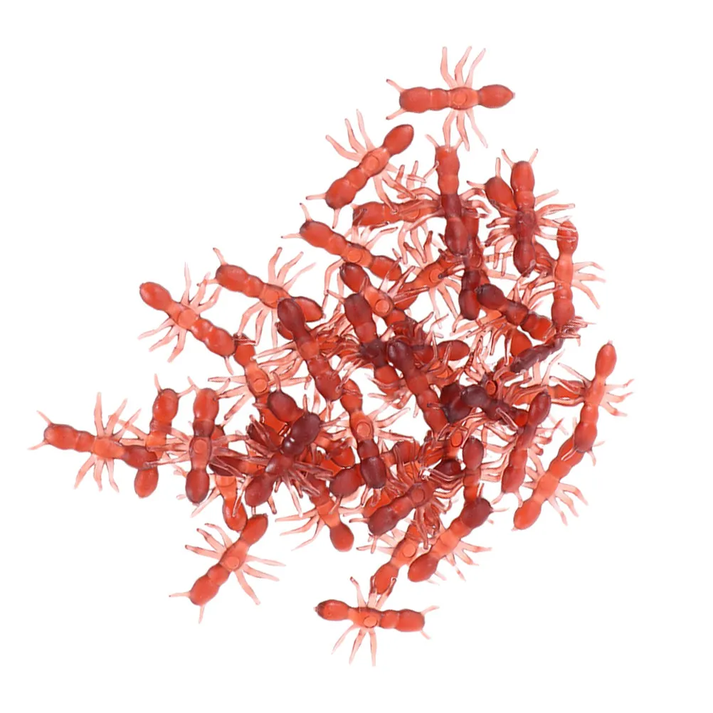 100Pcs Simulation Ants Realistic Design Durable No Fading Deformation Light Portable Reusable Halloween Scary Party Decor