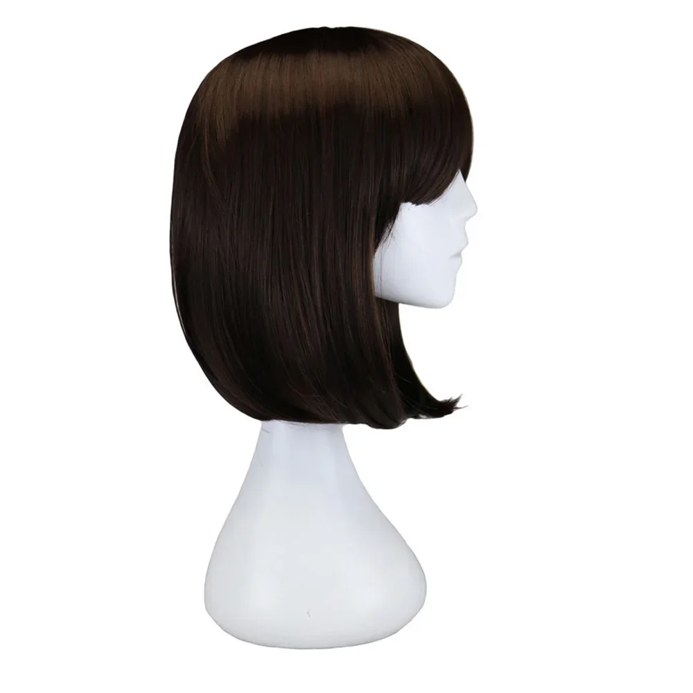 Bob Short Straight Synthetic Wigs with Bangs Black Hair Wigs for Women Daily Cosplay Party Wigs Heat Resistant