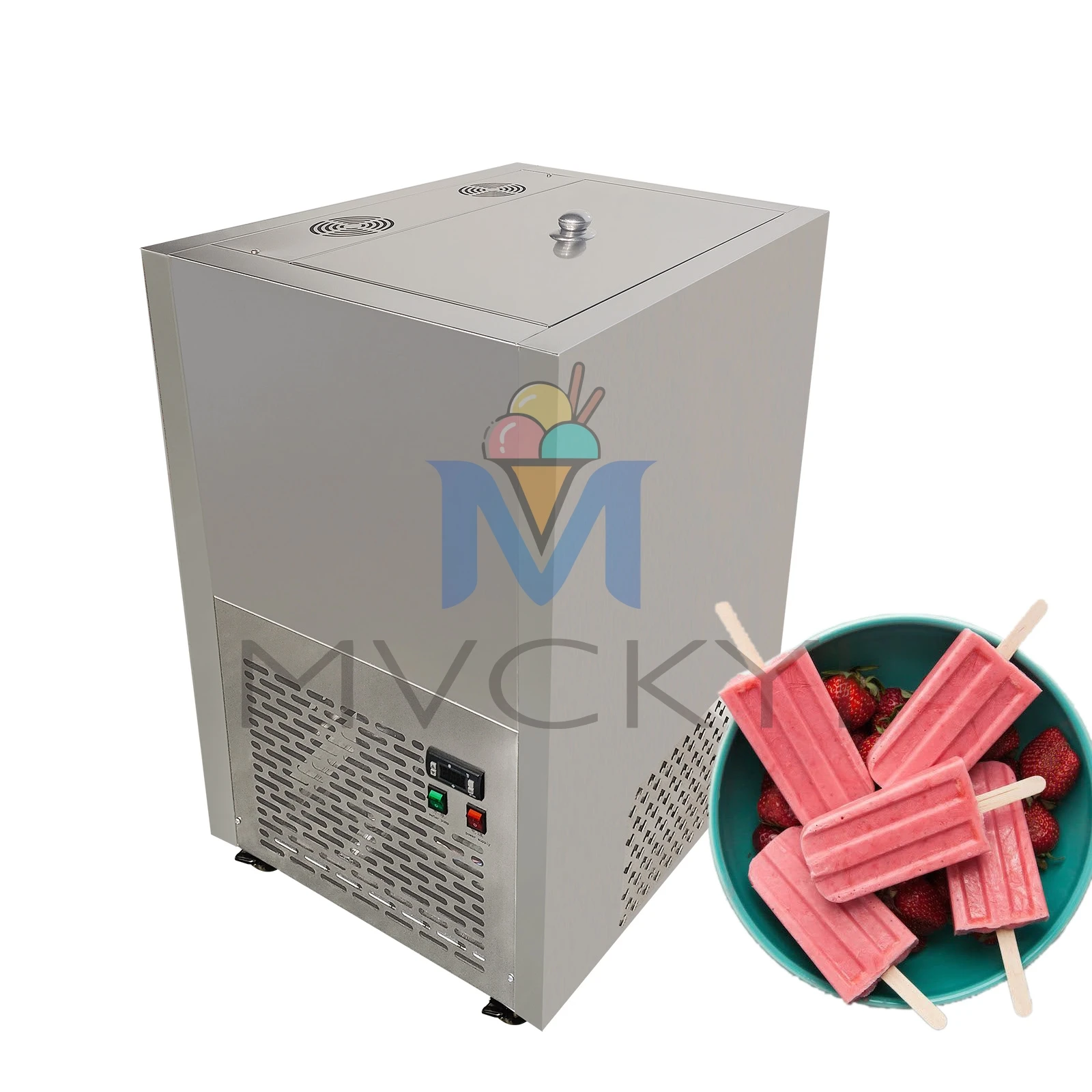 Mvckyi Ice Popsicle Machine 2 Mold Ice Pop Machine Lollipop Set Ice Lolly Making Machine