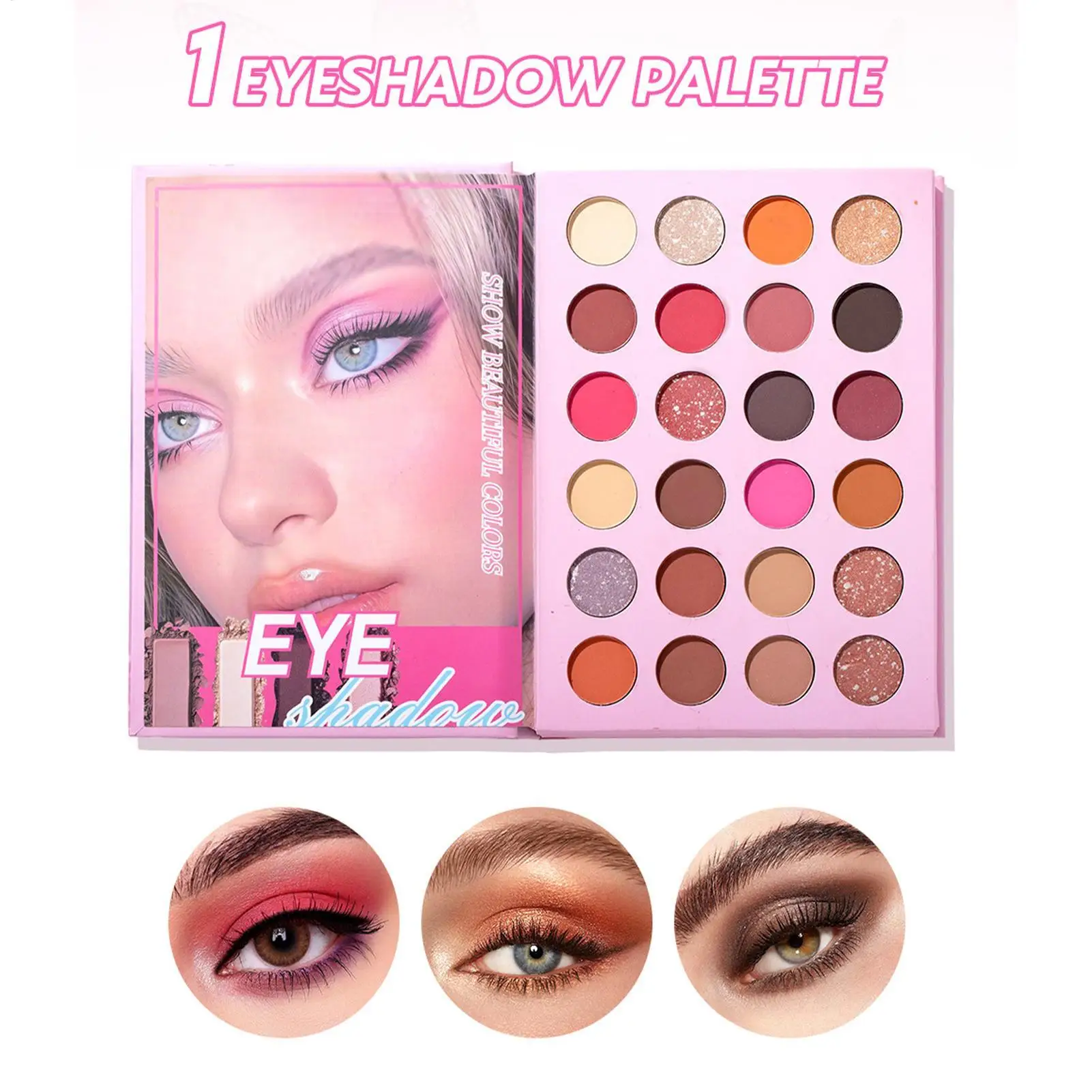 24 لونًا من ظلال العيون و6 ألوان من لوحة مكياج تحديد وتسليط الضوء على أحمر الخدود، متعددة الوظائف لمكياج الوجه #4