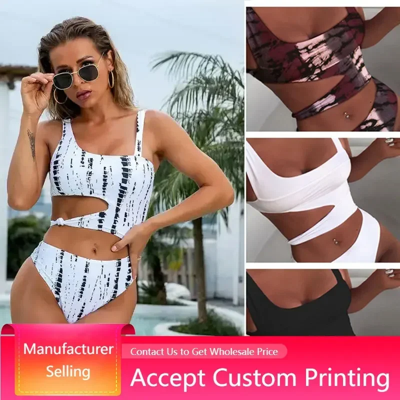 

Women Sexy Beachwear One Piece Fitness Swimwear Hollow Out Bikini Cut Out Push Up Bathsuit Bandage Bathing Suit Swimsuits