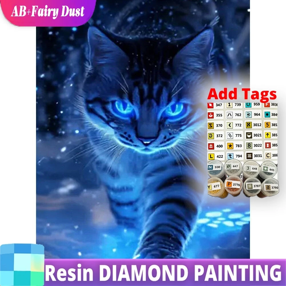 

Resin AB Fairy Dust Diamond Painting Cat Animal Acrylic Craft Supplies DIY Cross Stitch Mosaic New arrival Decor For Home