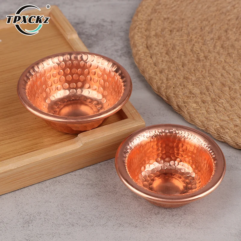 [SL]Nepalese Pure Copper Water Supply Bowl Handmade Small Auspicious Hammer Pattern Holy Water Bowl For Buddha Buddhist Supplies