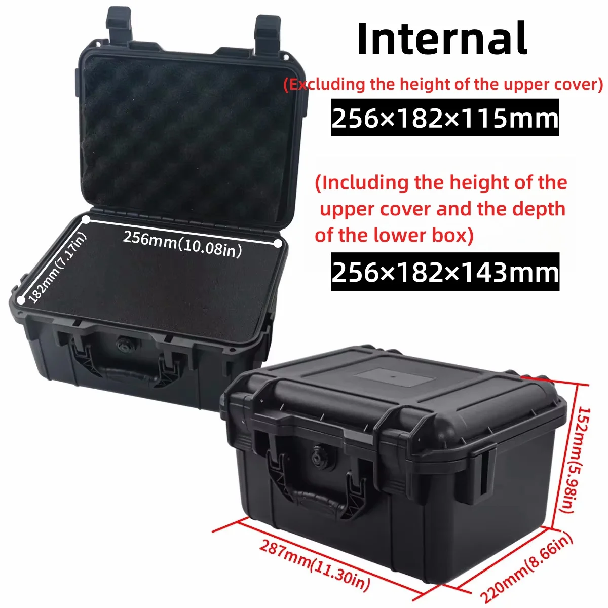1 st Waterdichte Harde Draagtas Tas Gereedschapskoffer Met Voorgesneden Spons Opbergdoos Veiligheid Protector Organizer Hardware Toolbox