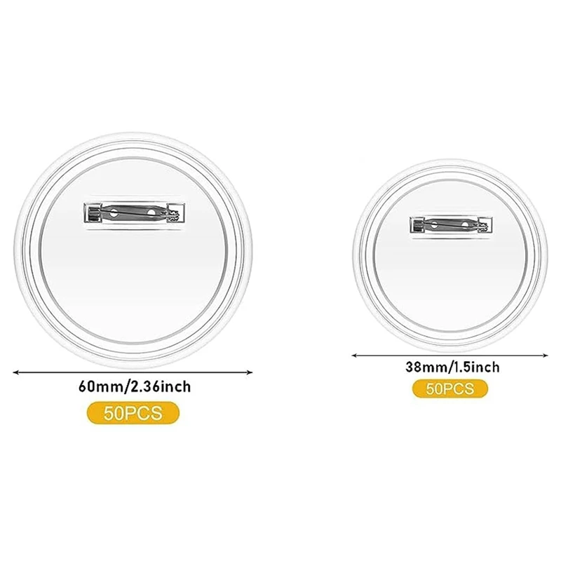 50 Stück Button Maker DIY Knopfs tifte, Acryl Design Button Abzeichen Clear Button Pin Abzeichen
