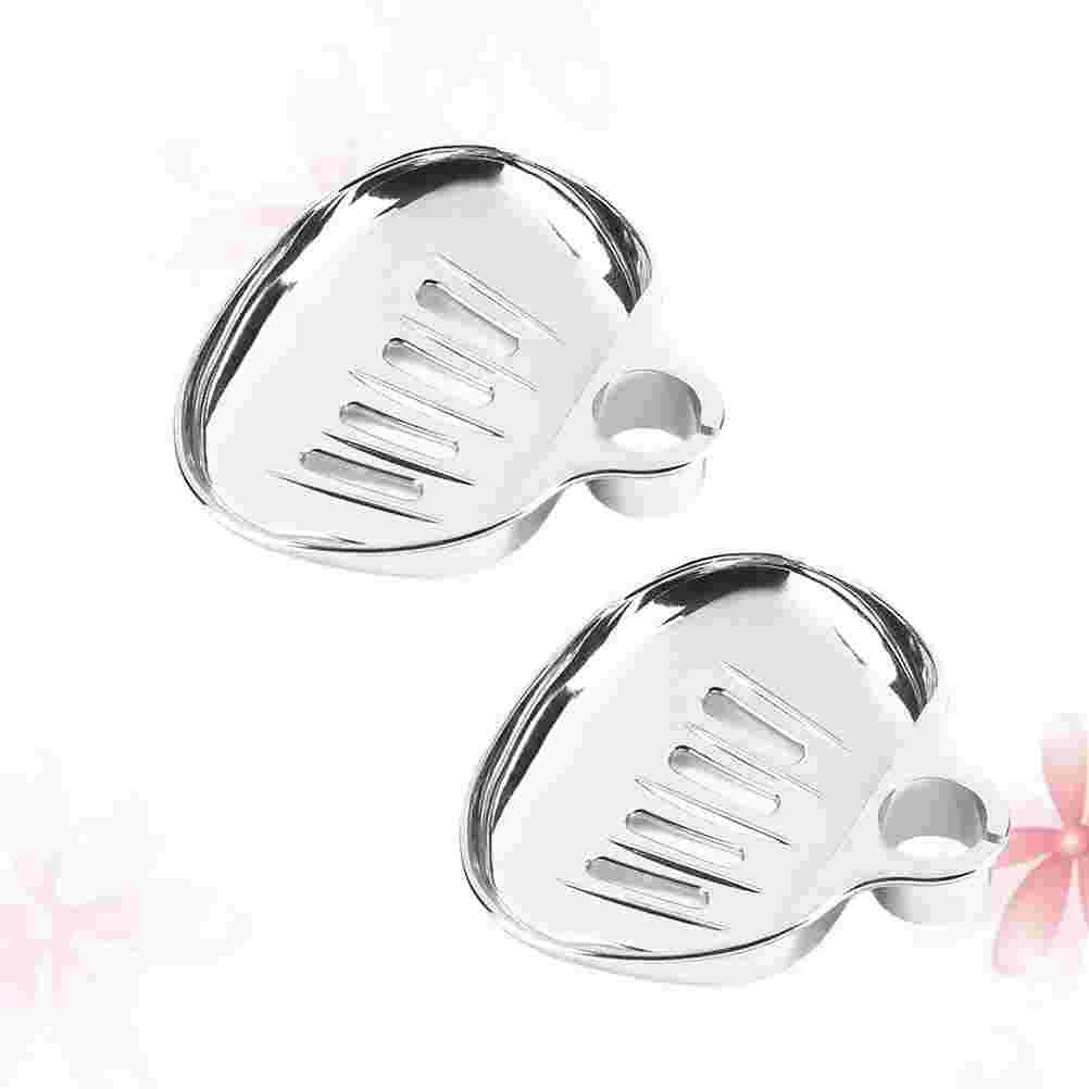 

2 Pcs Circular Soap Holder Storage Rack Dish Tray Lightweight Bathroom Accessories