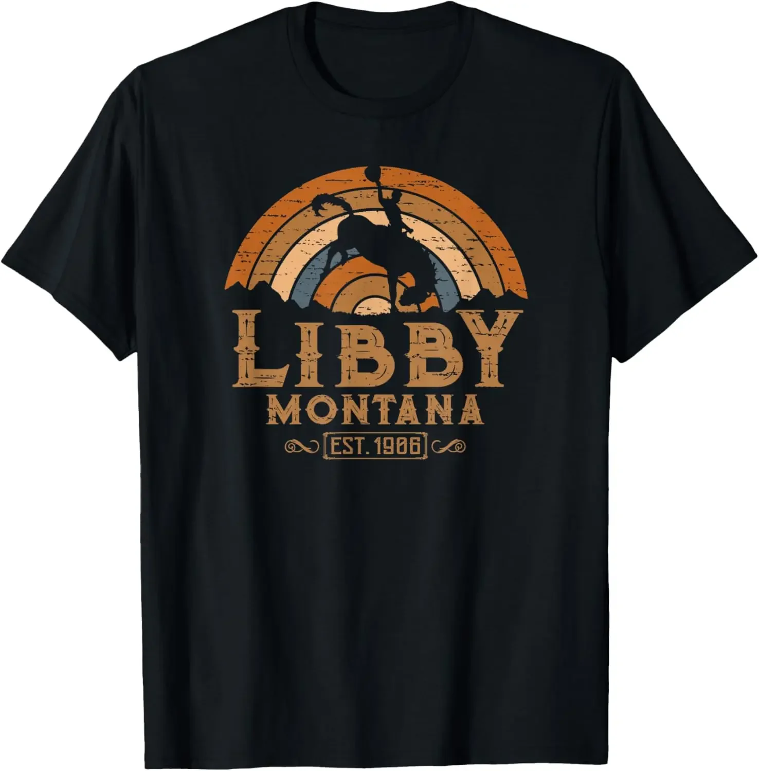 Libby Montana MT Retro Style Rodeo Cowboy T-Shirt