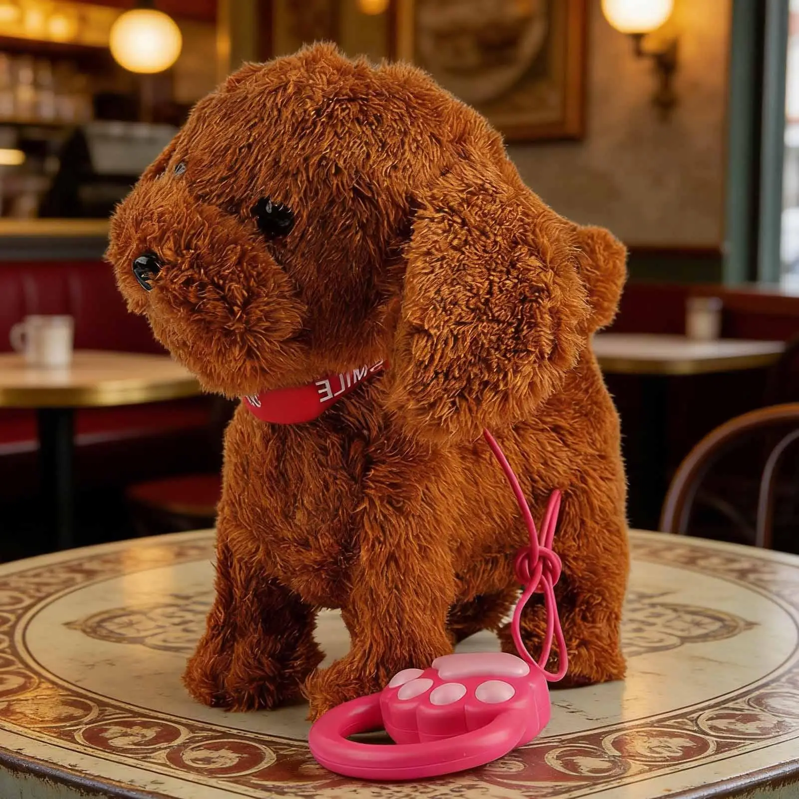 Brinquedo de cachorro robô interativo de pelúcia andando com música cachorro robô que atende como um cachorrinho real para crianças meninos meninas festa de aniversário