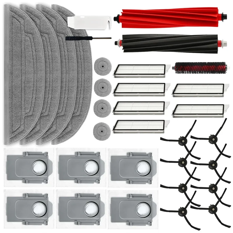 

БЫСТРАЯ ПРОДАЖА: Комплект запасных частей для аксессуаров — основные и боковые щетки, HEPA-фильтр, салфетки для уборки, мешки для сбора пыли для Roborock S8 Maxv Ultra