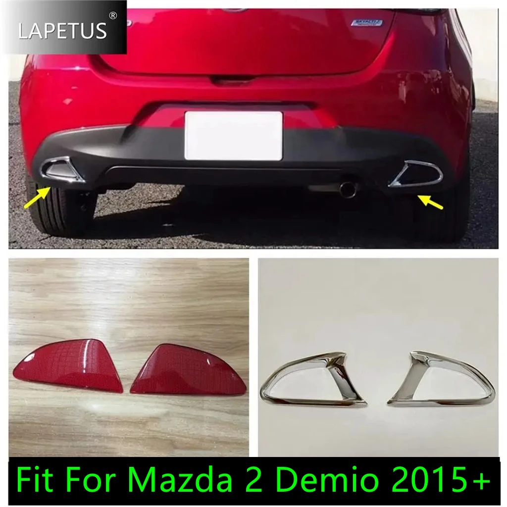 

Rear Tail Tailgate Bumper Fog Lights Lamps Decor Cover Trim For Mazda 2 Demio 2015 - 2021 Car Red / Chrome Exterior Accessories