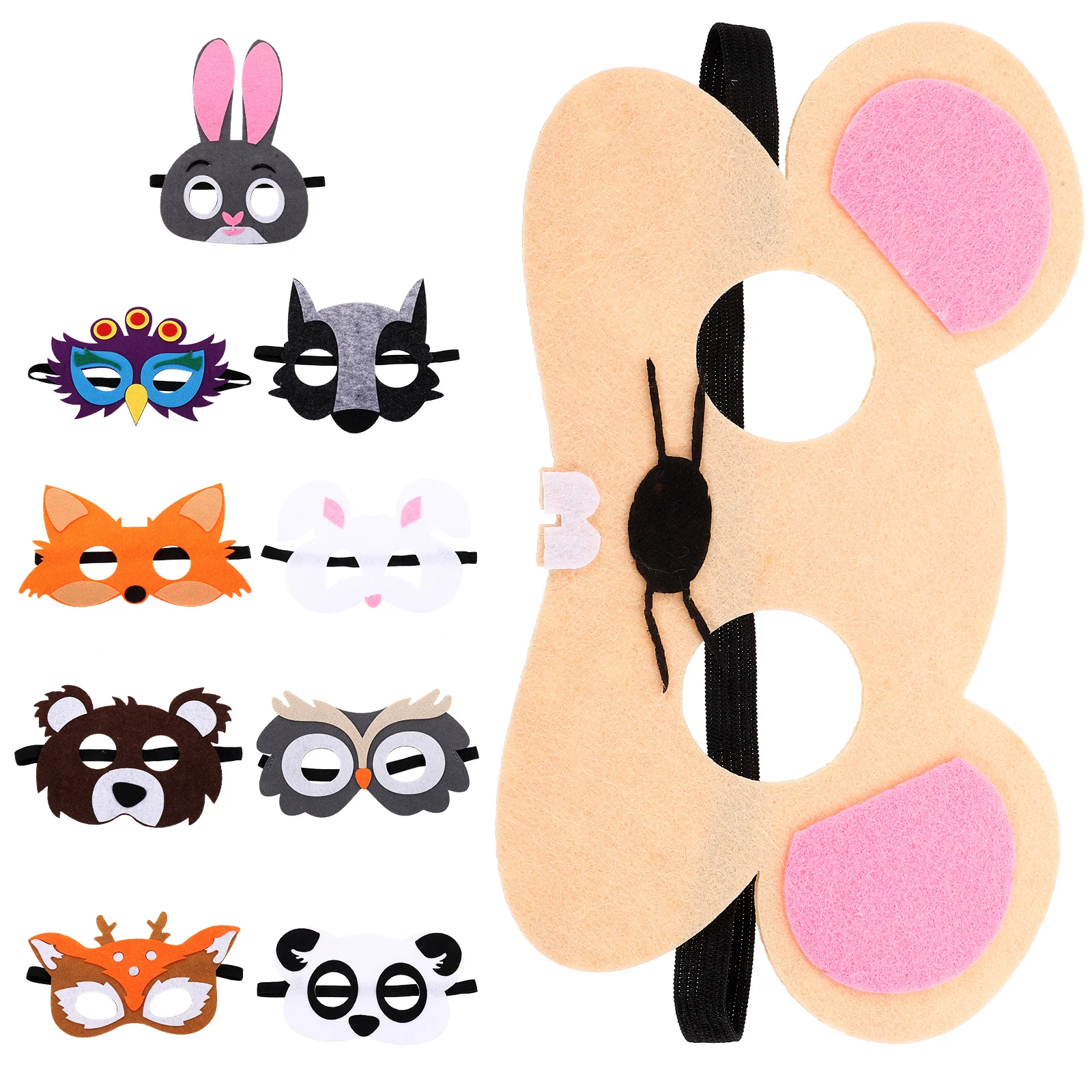 

10 Pcs Jungle Animal Cosplay Masks Outfit Decor for Party Fox Costume Favors Prom Makeup Festival Supply