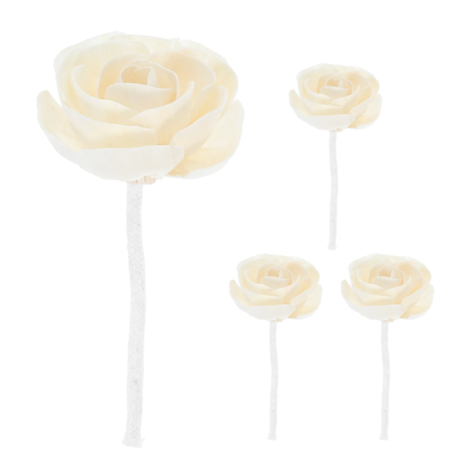 

4pcs No Flame Aroma Diffuser Sticks Artificial Flower Cotton Rope Wick For Home Relaxation Essential Oil Diffuser Flower Scented