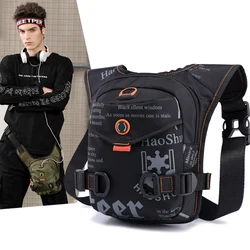 Marsupio marsupio per uomo moto Nylon impermeabile uomo Rider Messenger spalla Bum Drop coscia borse cintura marsupio