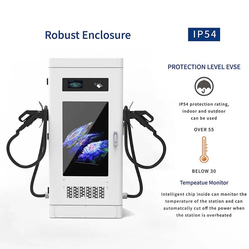 60-160KW DC Fast EV Charger, 7in Touch Screen, 95% Efficiency, 2-Year Warranty, Commercial EV Charging for Electric Vehicles