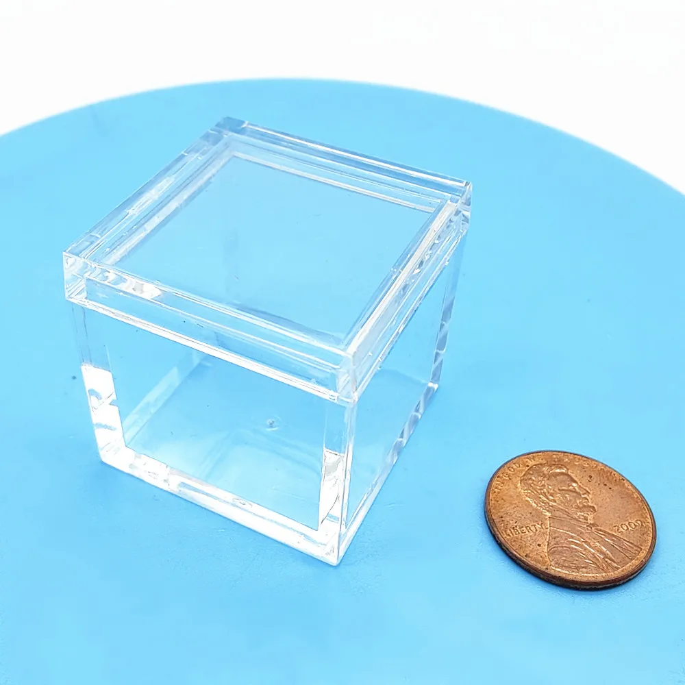 Étuis en acrylique pour Cubes d'éléments, 10 pièces, boîtes transparentes, Collection, rangement de petite taille 14mm pour Cubes d'éléments 10mm