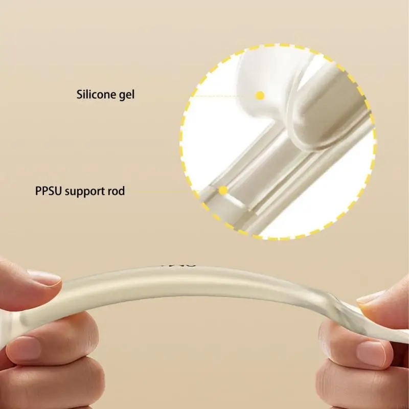 

L5YF Infant Feeding Utensil with Soft Silicone Tip Gentle Teeth Strong Suction Cup Dishwasher Safe Spoon with Box