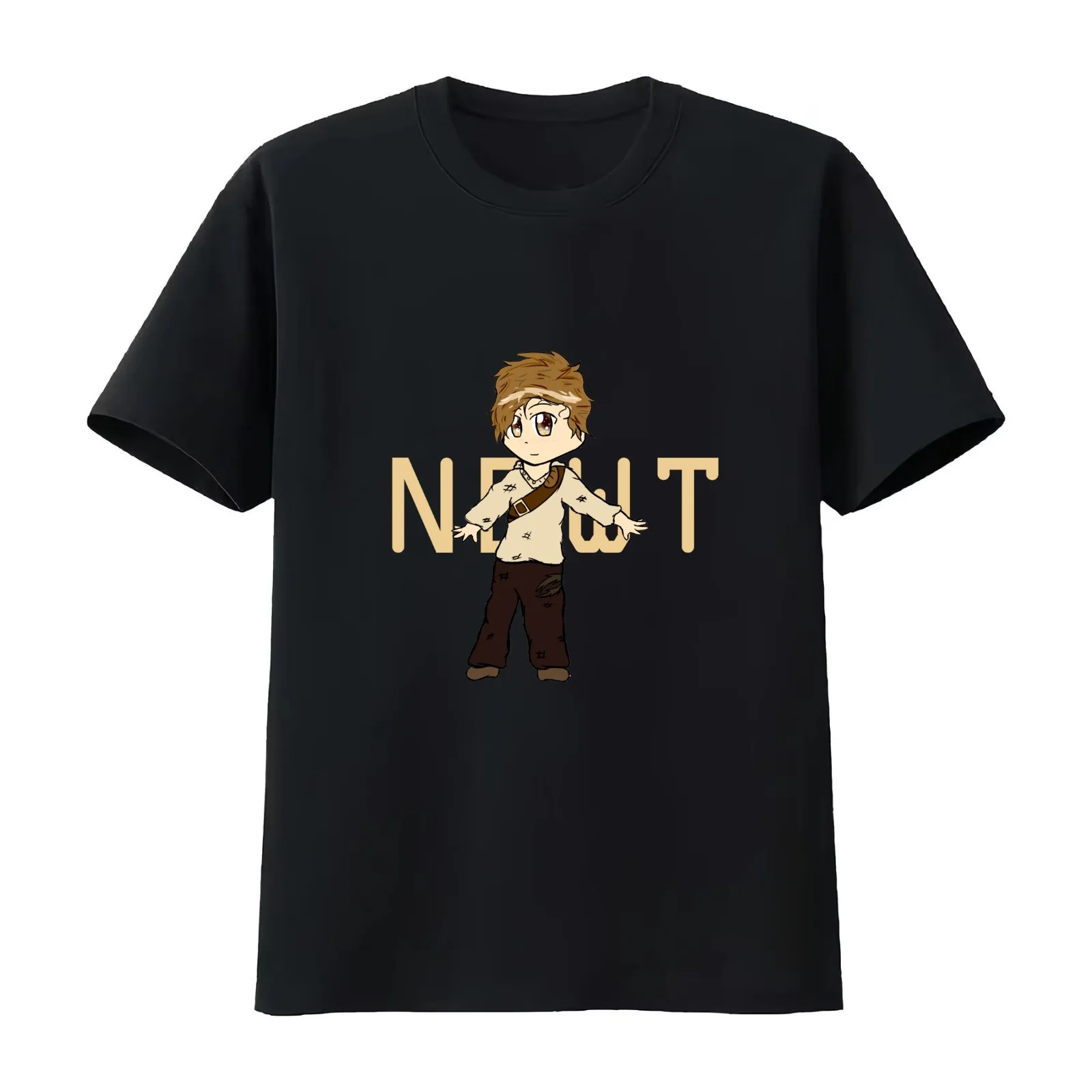 Chibi Newt - The Maze Runner T-Shirt Summer Casual Cotton Tee Oversized Streetwear Tops Vintage Graphic Print 100% Cotton