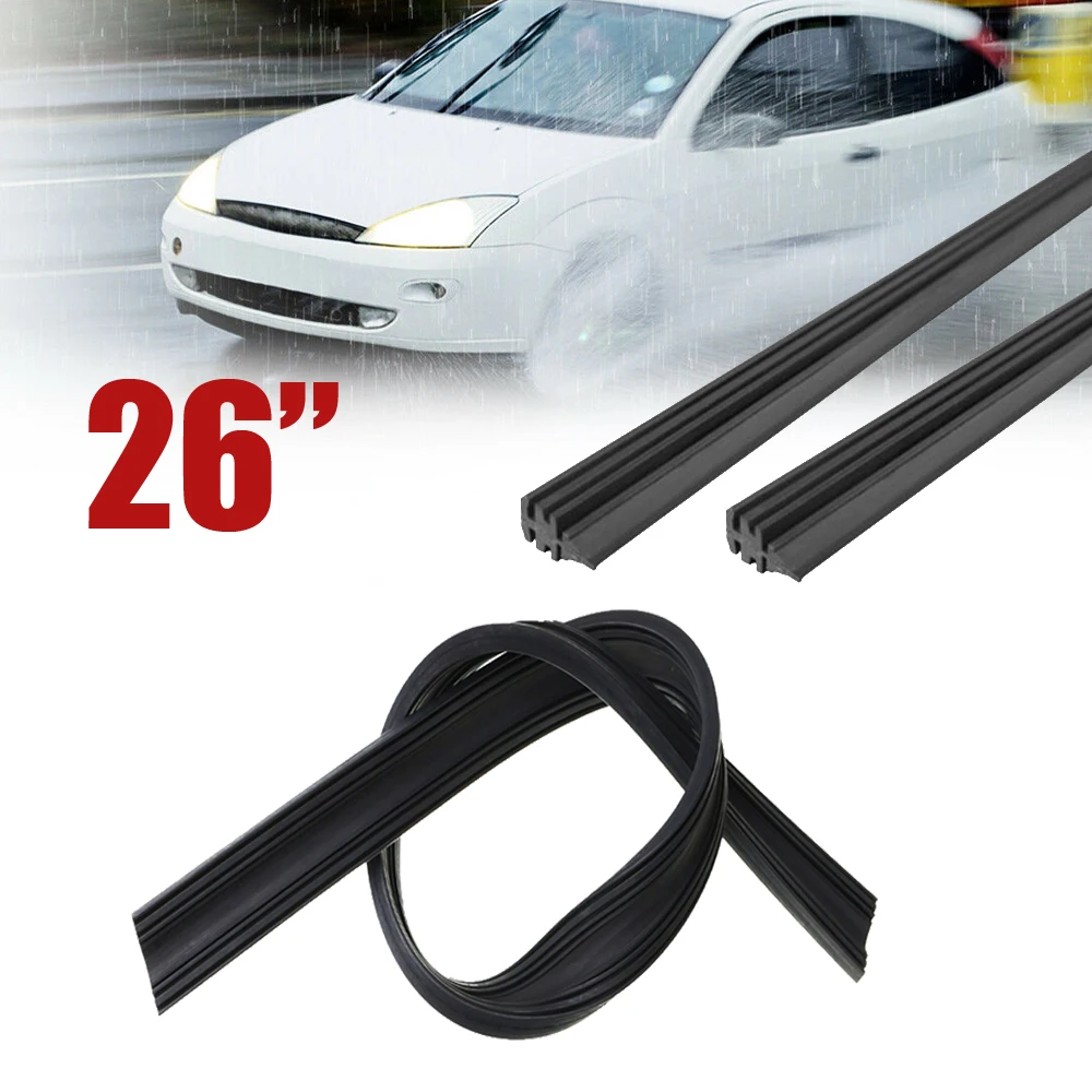 1Pc 26inch 6mm Frameless Windshield Wiper Blade Refill Car Wiper Boneless Frameless Rubber Refill Blade Soft Insert Strip