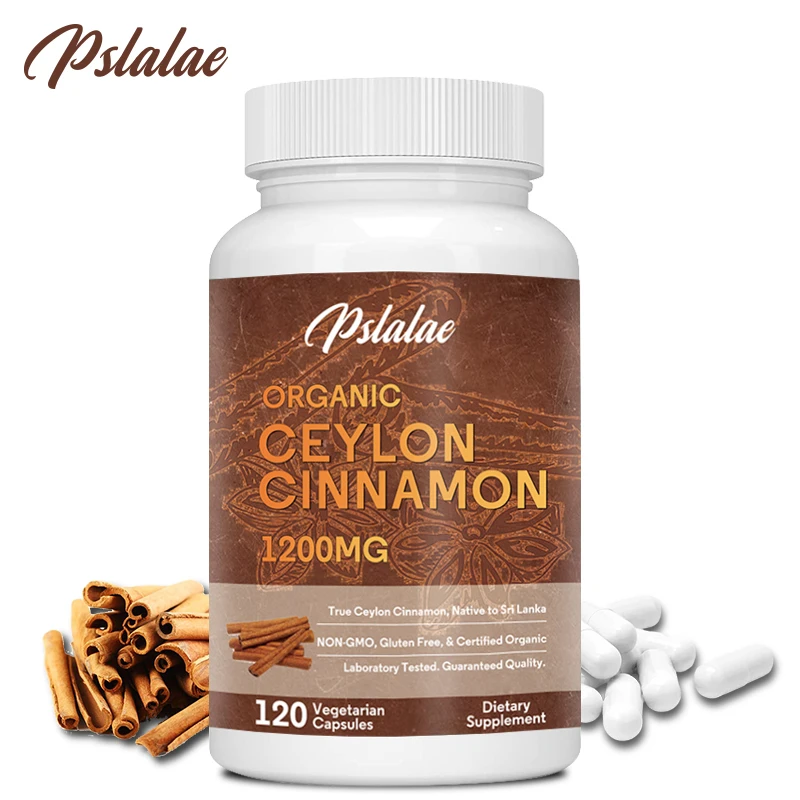 

Organic Ceylon Cinnamon Capsules 1200mg - Joint Support, Promotes Glucose Metabolism, Improves Circulation, Antioxidant