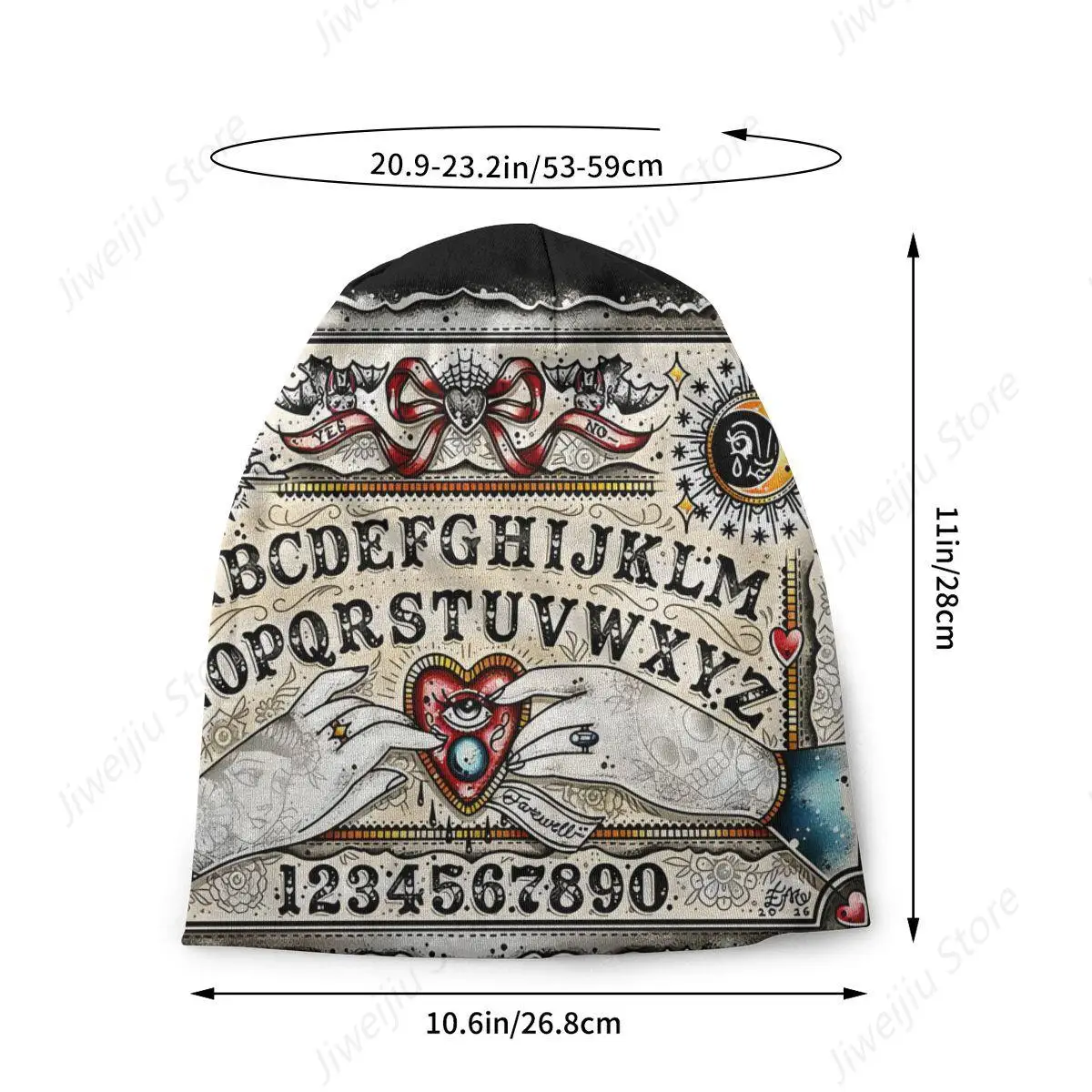 Ouija Board Cute Traditional Tattoo Flash Bonnet Homme Autumn Spring Thin Skullies Beanies Caps For Men Women Creative Hats