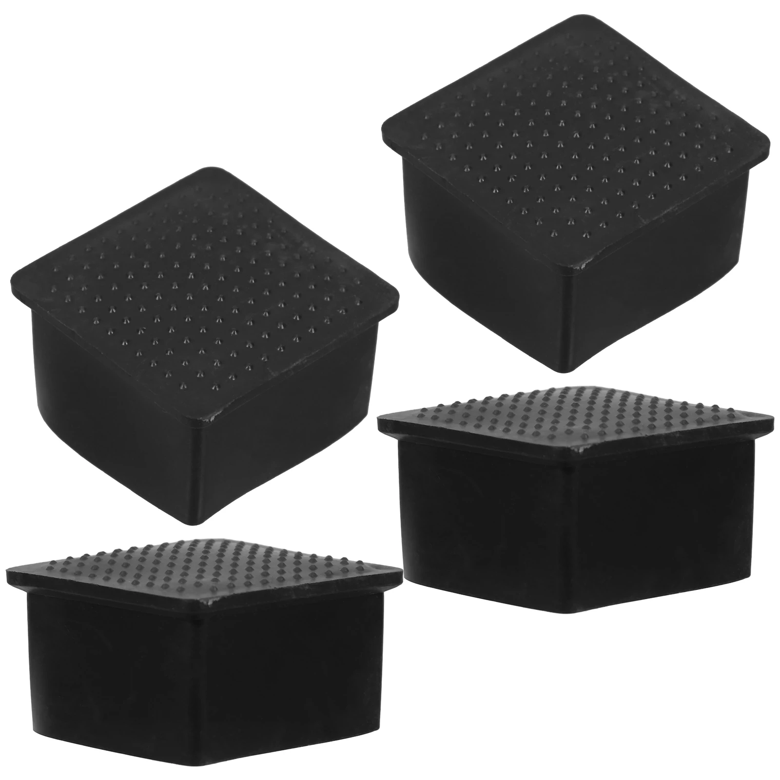 4Pcs 50X50 Square Rubber Chair Leg Caps Floor Protectors Non Slip Furniture Feet Covers For Hardwood Floors