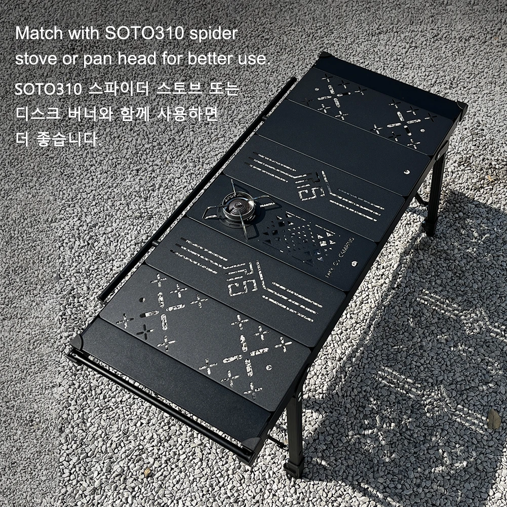 Camping IGT Table Board Kitchen Stainless Steel Table Board Camping Equipment Storage Bag Included for SOTO Spider Stove