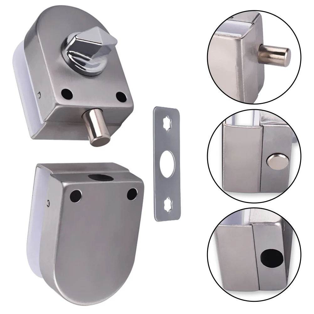 

Безопасный дверной замок из закаленного стекла Легкая разблокировка Идеально подходит для стекла 10 12 мм Современный серебристый дизайн Быстрая установка