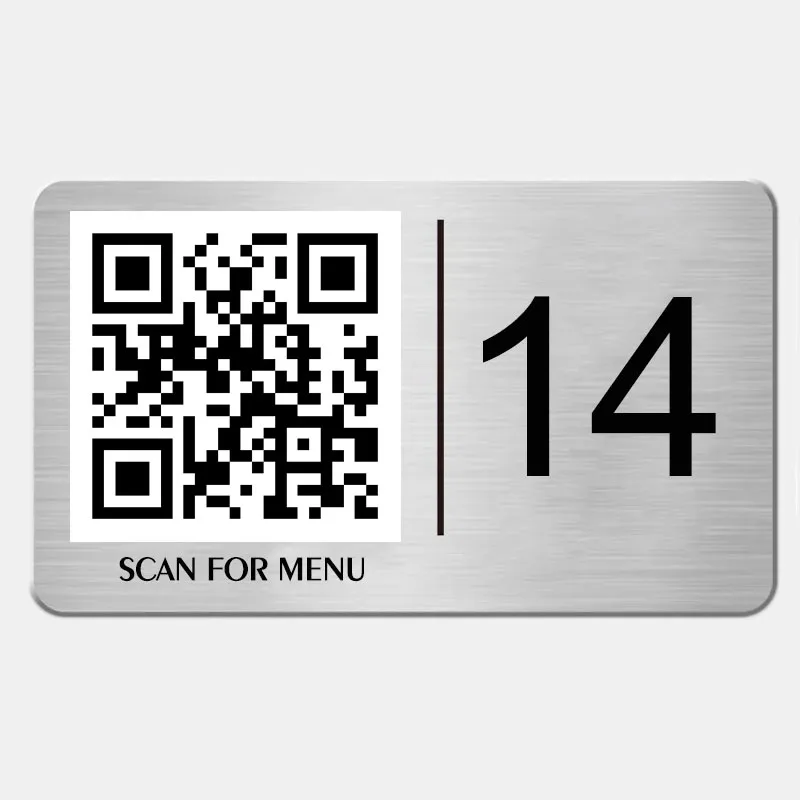 5/10Pcs Custom Stainless Steel Table Signs Desktop Scan Menu QR Code Self-adhesive Table Number Plates For Restaurant Hotel Cafe