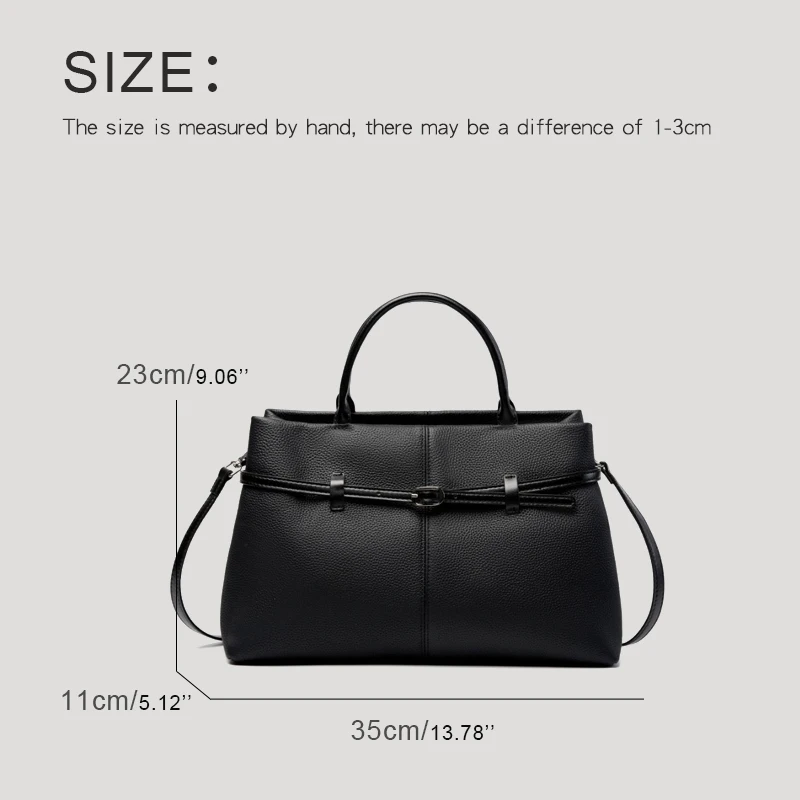 Custom Initials Genuine Leather Tote Bags For Women Luxury Designer Handbags Purses 2025 New In Belt Buckle Top Handle Shoulder