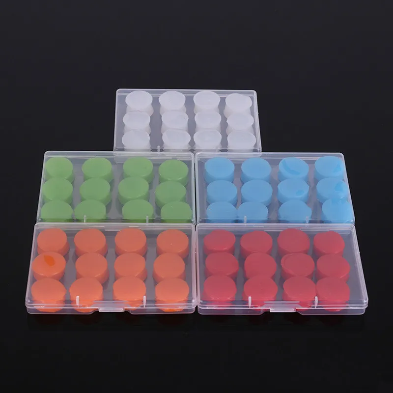 Multi-color Silicone Resin Cylindrical Earplugs Swimming Shower Waterproof Earplugs Soft Earplugs Prevent Inflammation